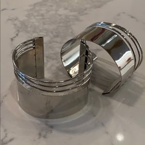 Set of Two silver bangles